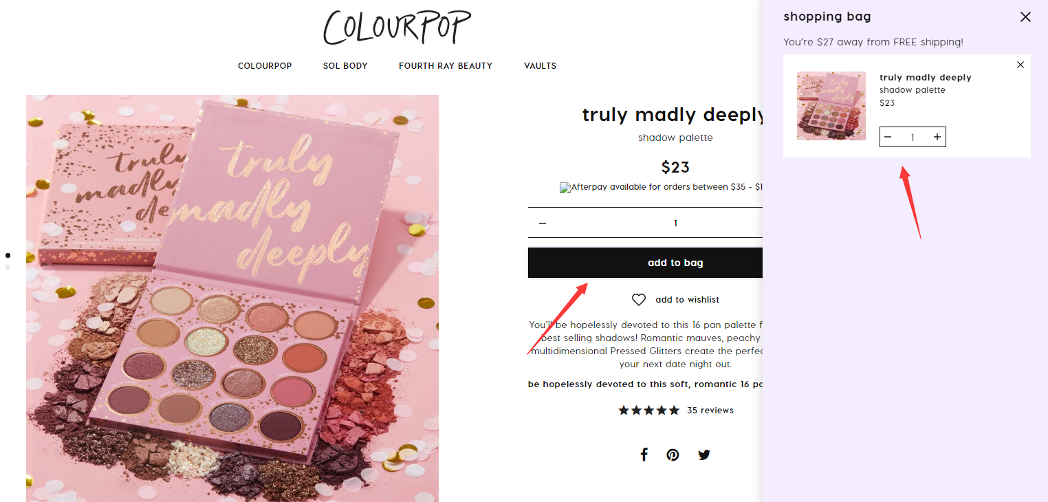 Colourpop卡乐泡泡美国官网商品详细信息页面